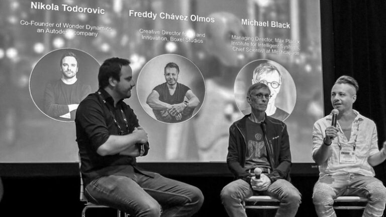 Nikola Todorovic 氏、Freddy Chávez Olmos 氏、Michael Black 氏が SIGGRAPH 2024 で AI とストーリーテリングの未来について講演。