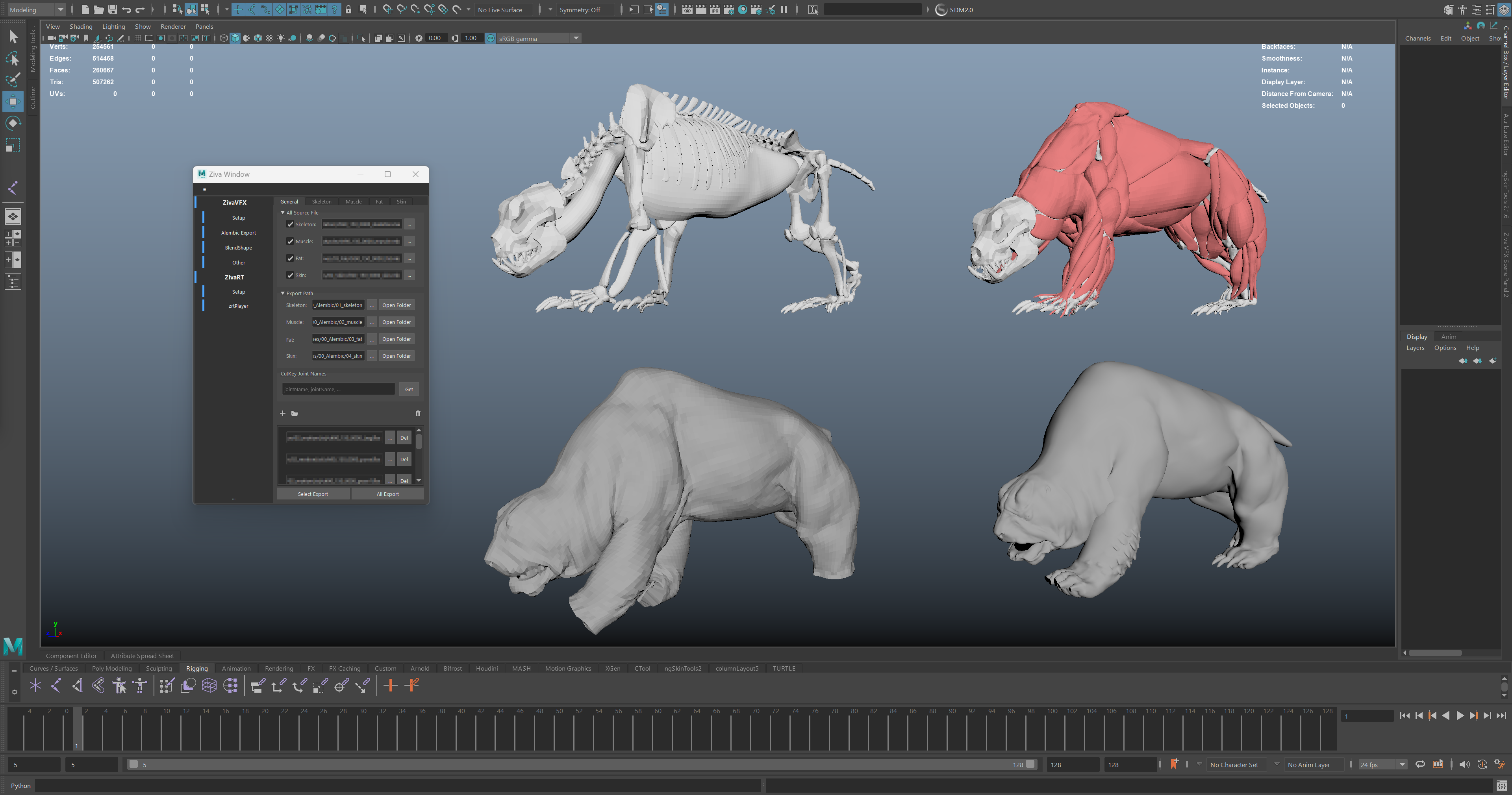 モンスターの筋肉シミュレーション設定例
