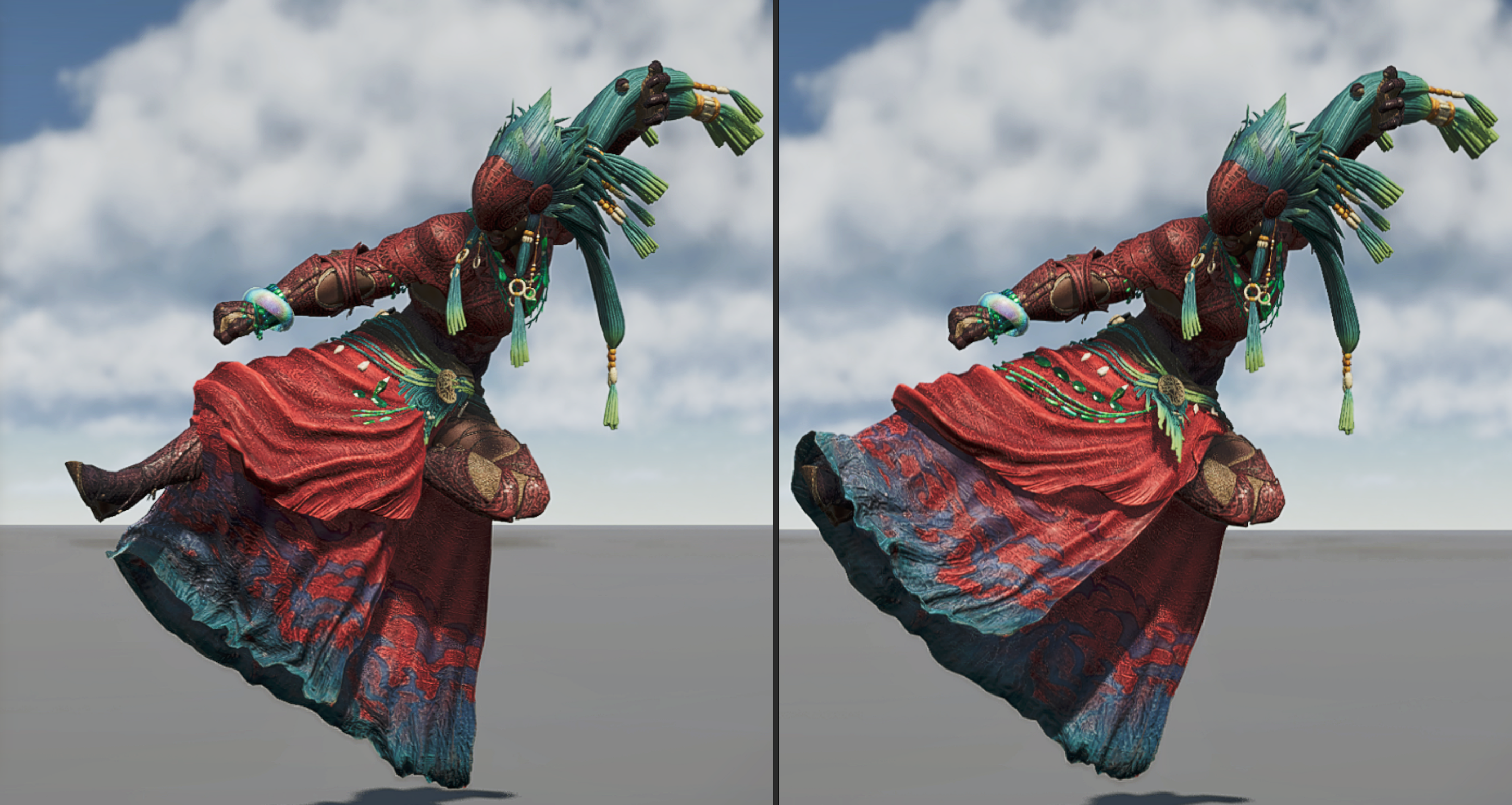 スカート表現の(セカンダリ)アニメーション