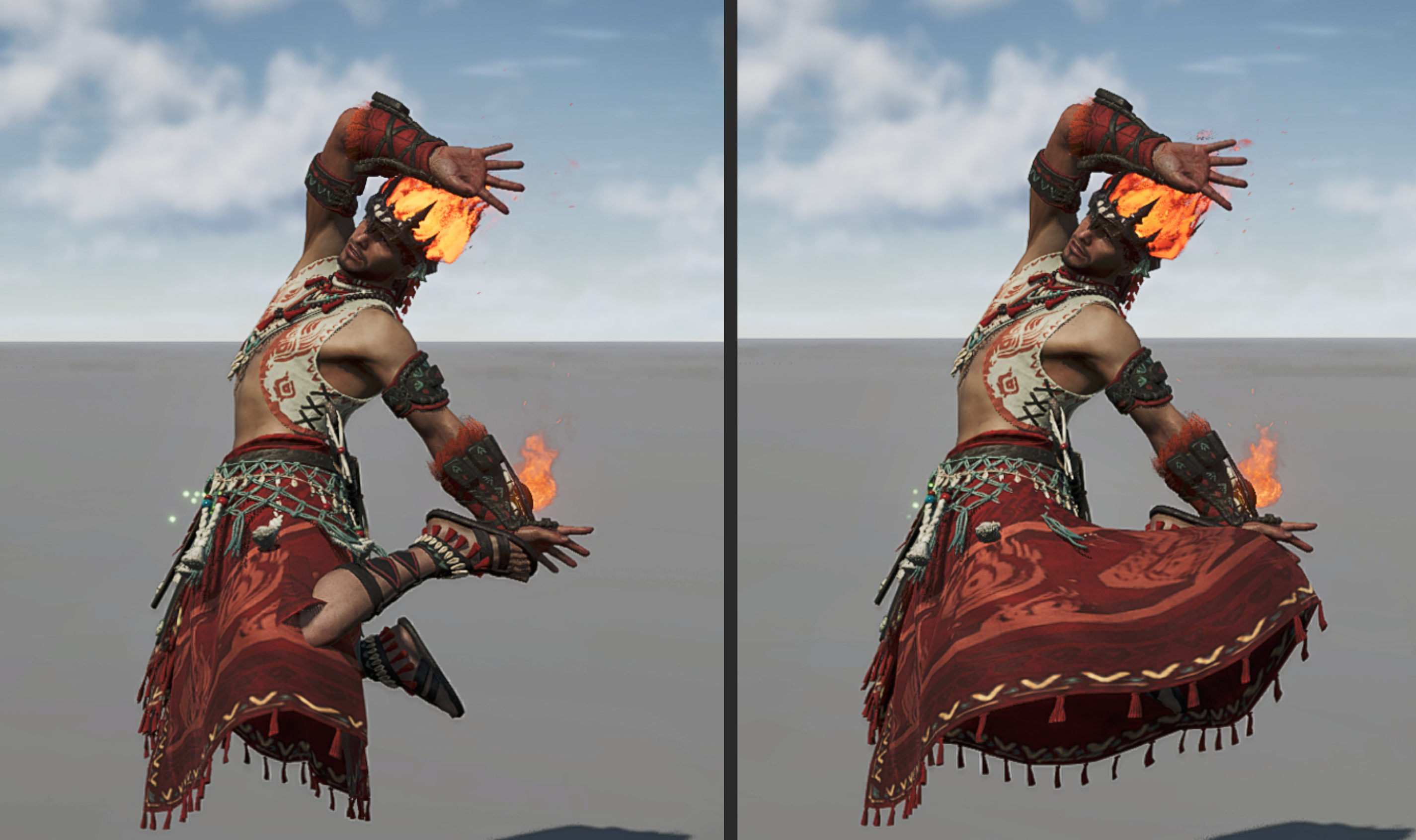 スカート表現の(セカンダリ)アニメーション