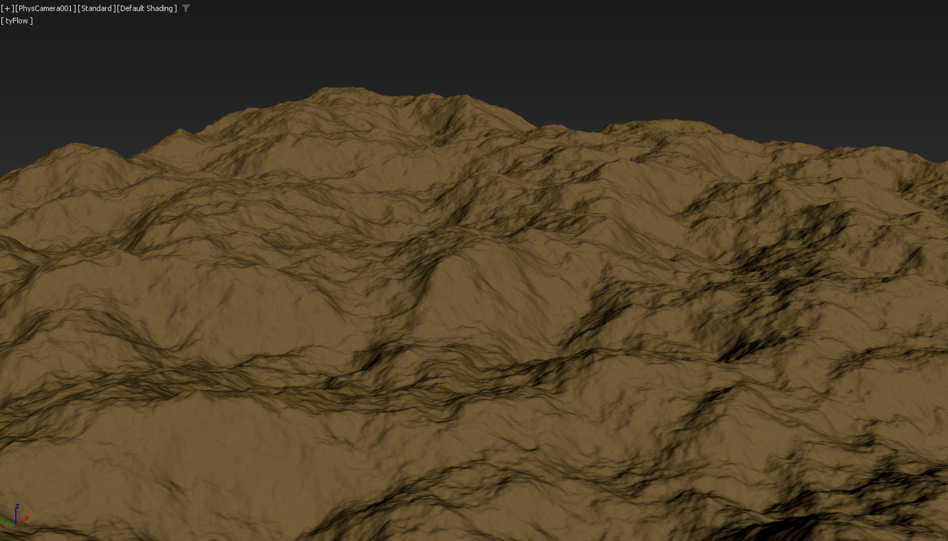 Erosionを追加した状態ですが、前編のような雨の侵食効果がみられません。