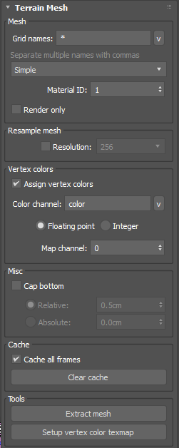 tyFlow MeshオペレーターのSetup UIです。