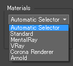 Library Browserの下部にMaterialのスロットがあるので、ここからV-Rayを選択します。