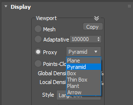 Proxyのタイプも形状を選べますが今回は植樹しているので、木の形に近いPyramidのまま進めて参ります。