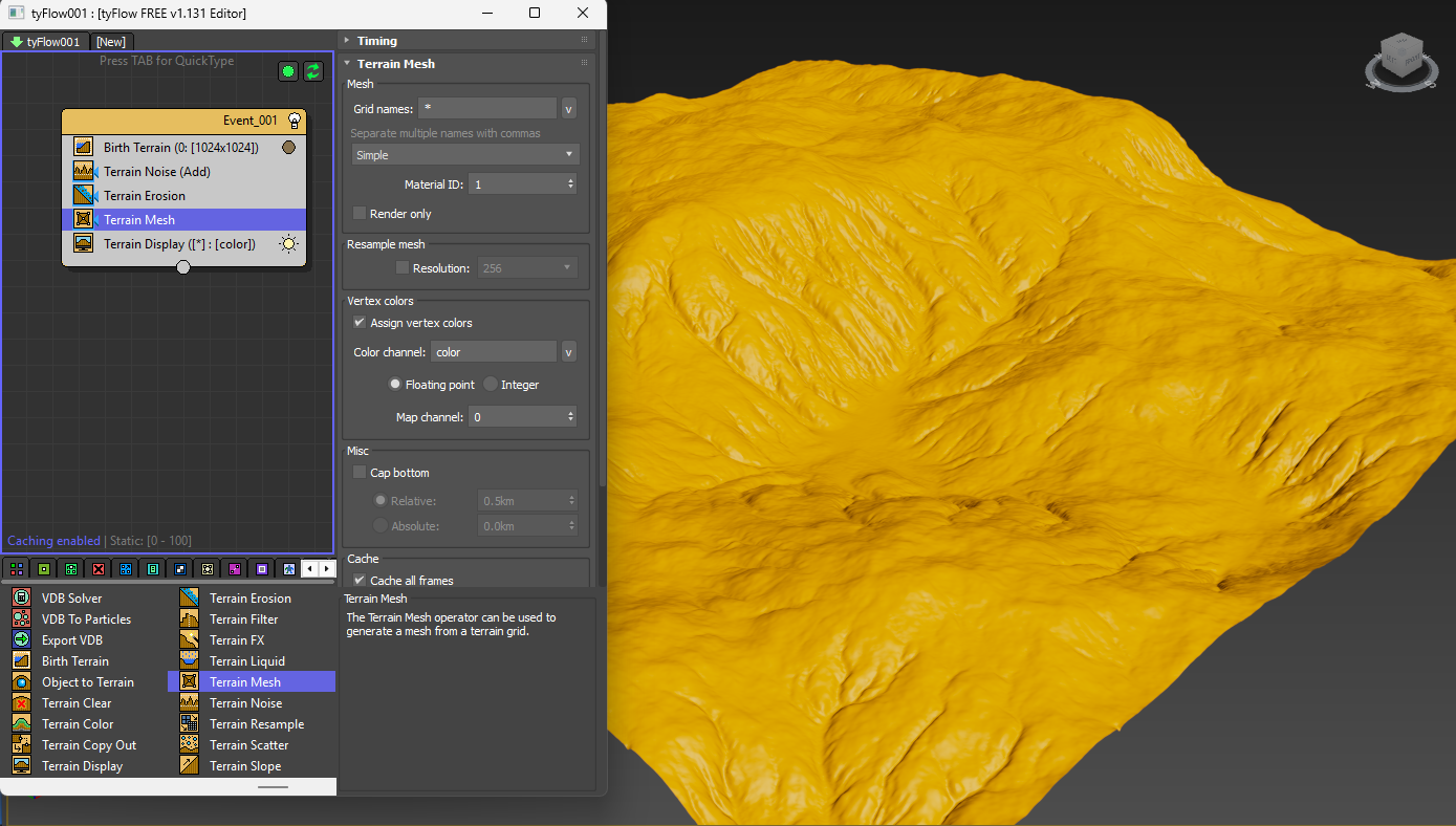 Terrain Meshオペレーターを追加します。