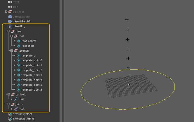 モジュールから生成されたbifrostRigの階層構造