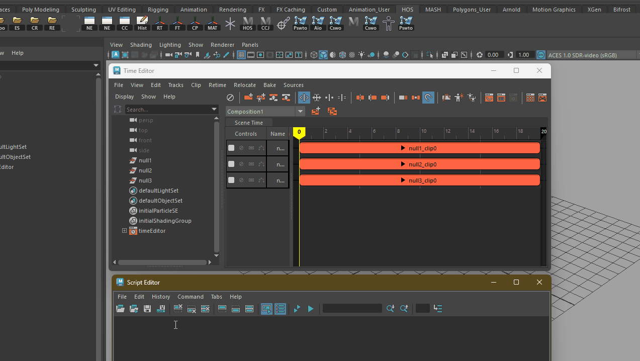 TimeEditor右クリック時にスクリプトエディタへ出力されるteContextMenusとポップアップメニュー名のログ表示