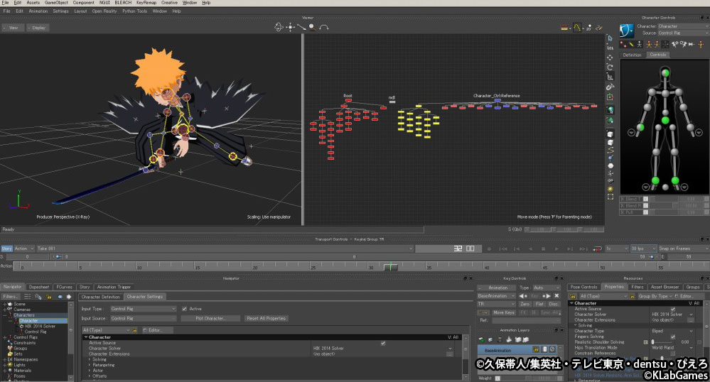 アニメーションには、AutodeskのMotionBuilderを用いている