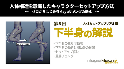 人体構造を意識したキャラクターセットアップ方法 ～ゼロから始めるMayaリギングの基本～第8回：人体セットアップリアル編/下半身の解説