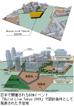 日本で開催されるBIMイベント「Build Live Tokyo 2009」で設計条件として発表された予定地。