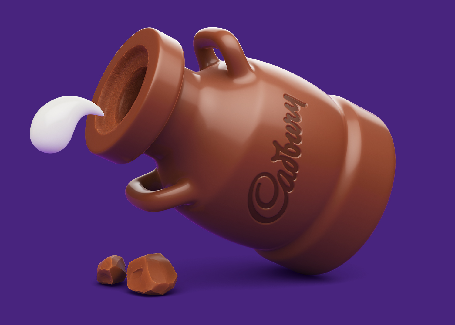 Autodesk 3ds Max で作成した 3D Cadbury Dairy Milk