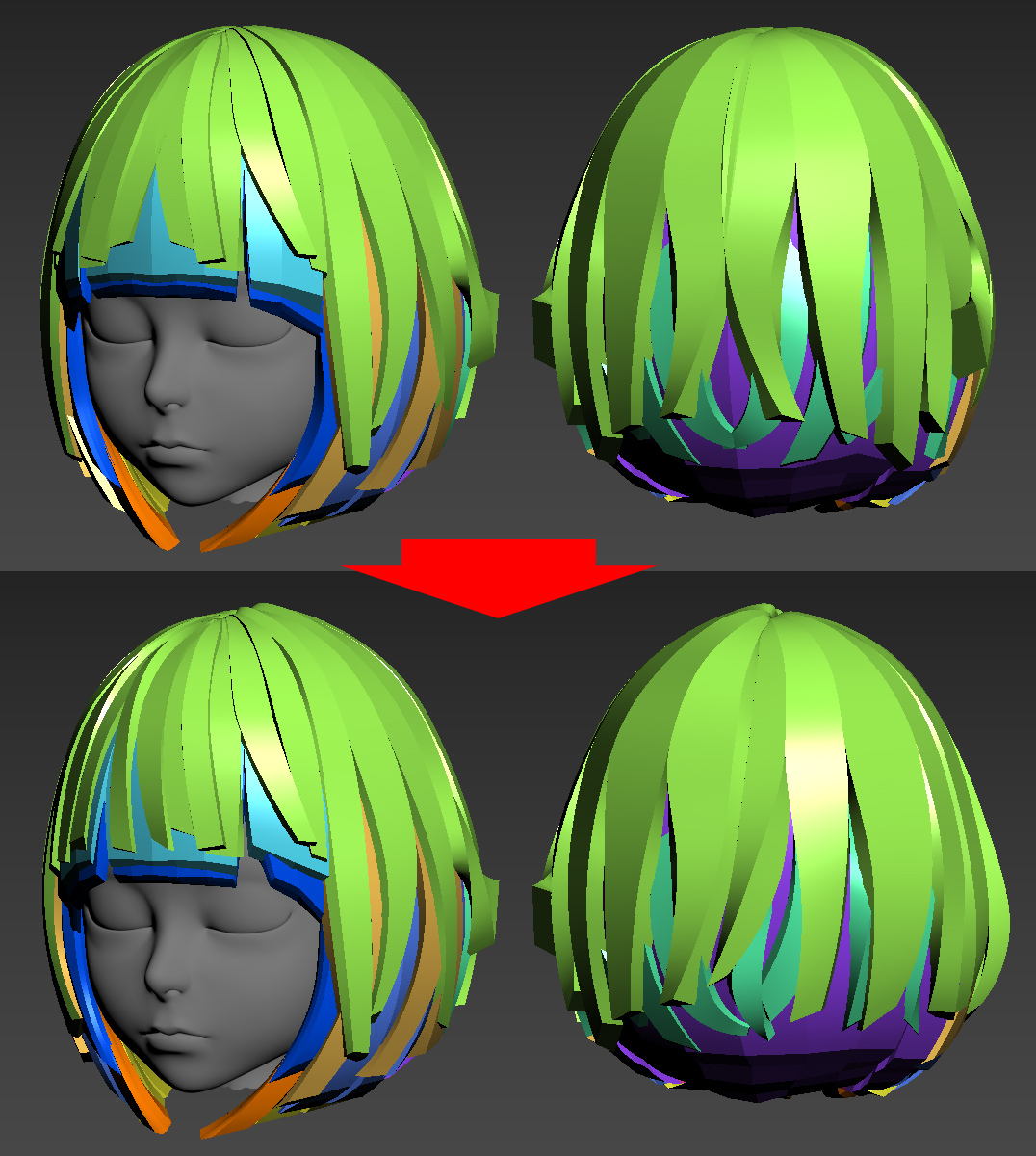 第3回 髪の作成とチェックレンダリング Hairfarmで植毛 Characterarpeggio 3ds Max 17 キャラクター作成術 Area Japan