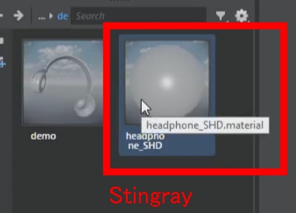 Mayaの中であらかじめStingrayPBSをセットした状態でStingrayに読み込む